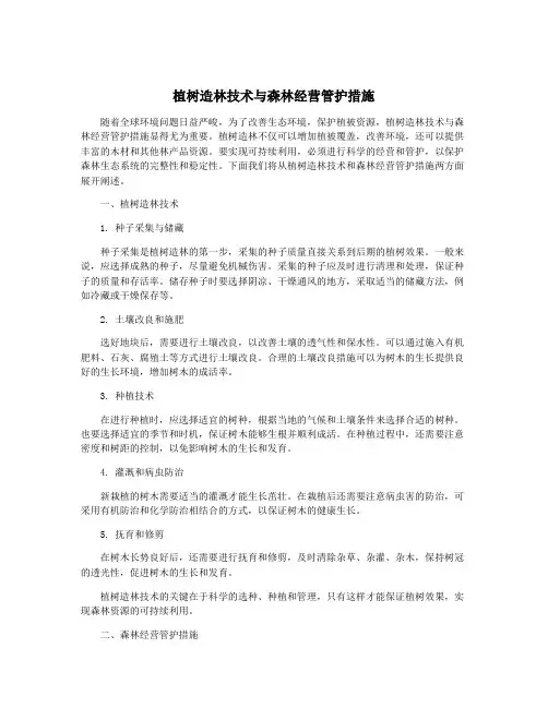 植树造林技术与森林经营管护措施