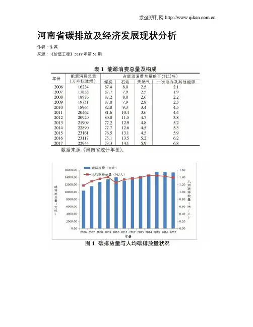 河南省碳排放及经济发展现状分析