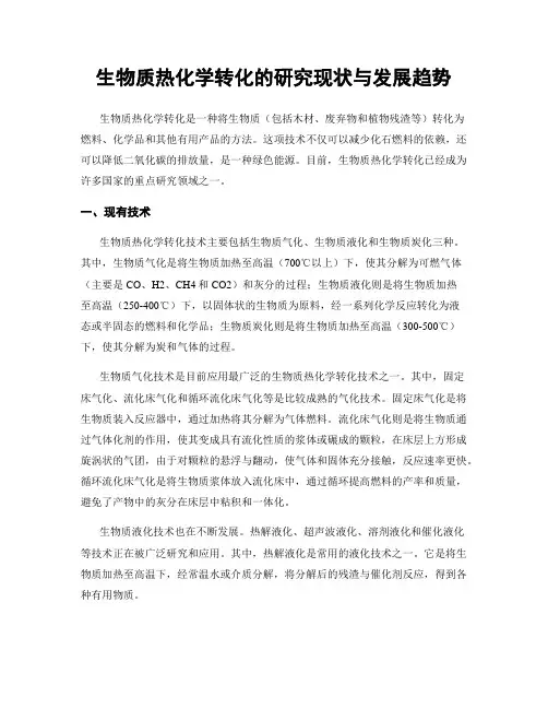 生物质热化学转化的研究现状与发展趋势