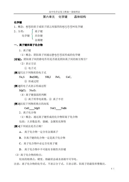 化学键晶体结构