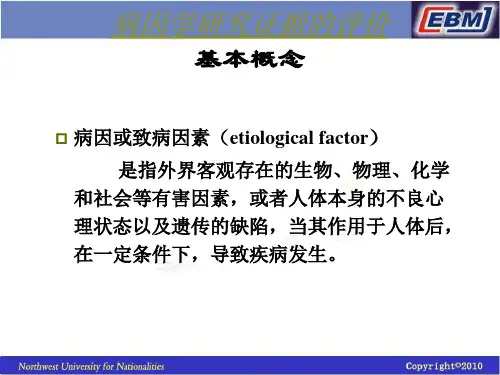 病因学研究证据评价(例题)