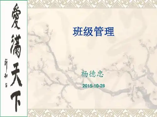 第四章第一节班级组织建设概述