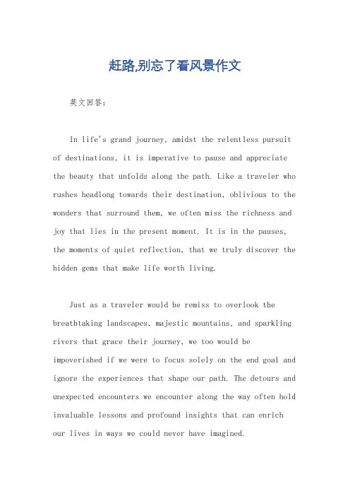 赶路,别忘了看风景作文
