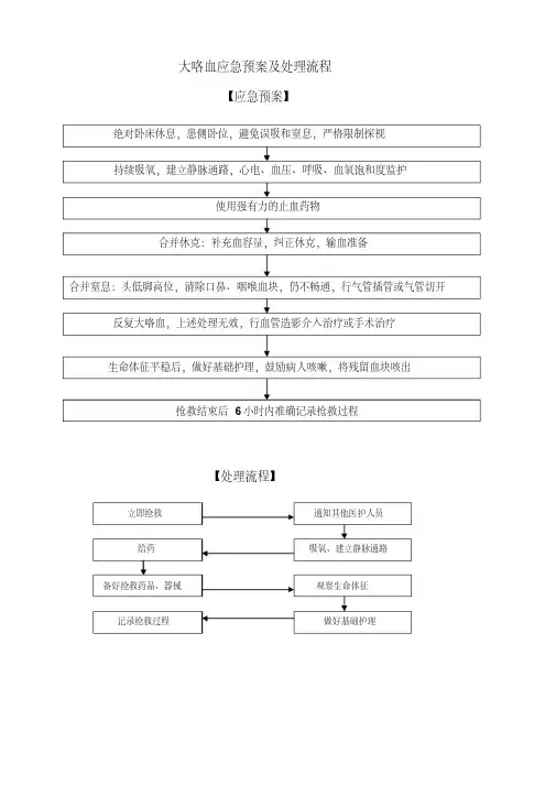 大咯血应急预案及处理流程