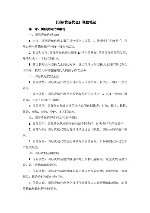《国际货运代理》课程笔记