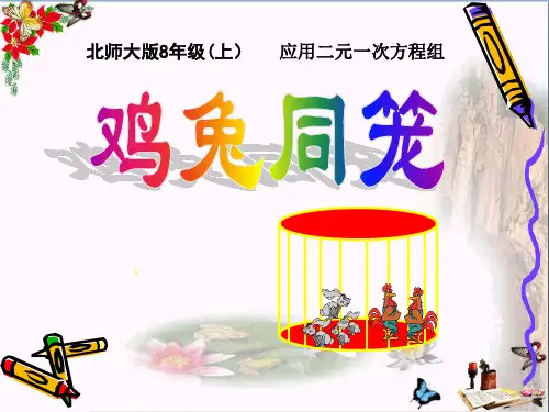《应用二元一次方程组—鸡兔同笼》二元一次方程组PPT课件3