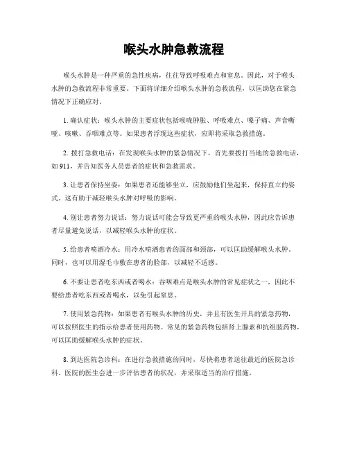 喉头水肿急救流程