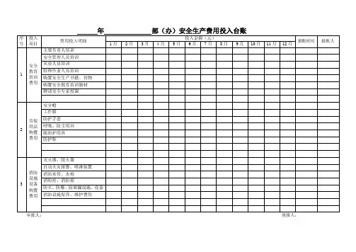 安全生产费用投入台账(模版)