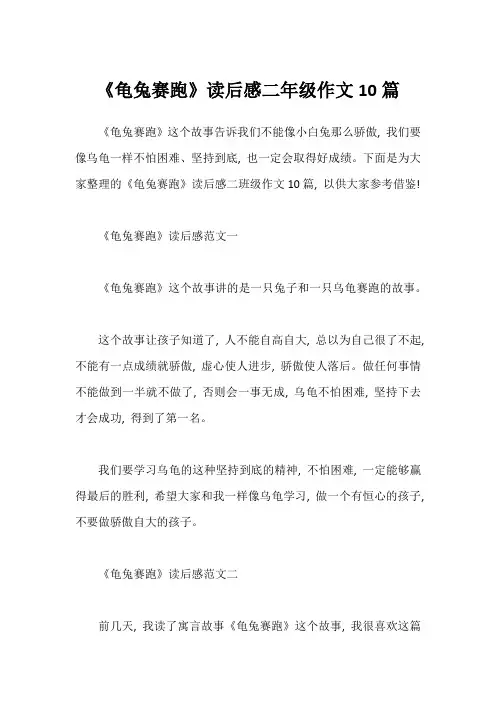 《龟兔赛跑》读后感二年级作文10篇1