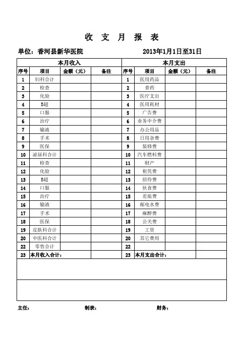 收支月报表dsafsd