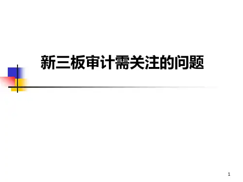 新三板审计需关注的问题