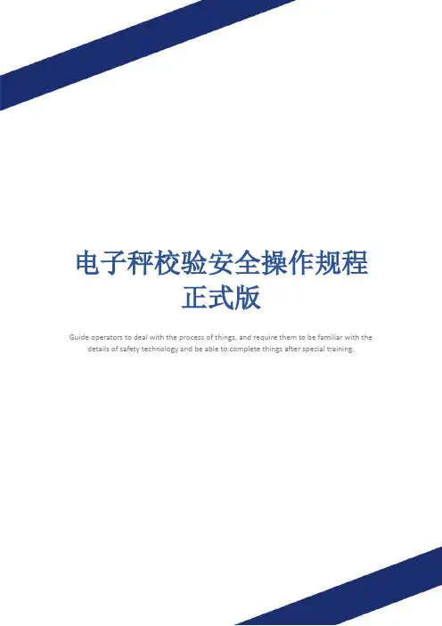 电子秤校验安全操作规程正式版