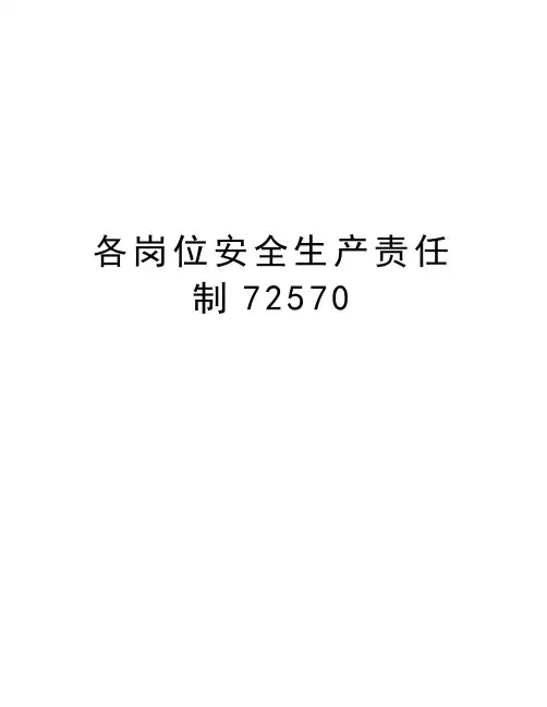 各岗位安全生产责任制72570讲课教案