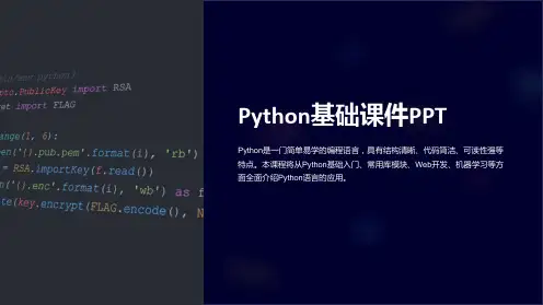 《Python基础课件PPT》