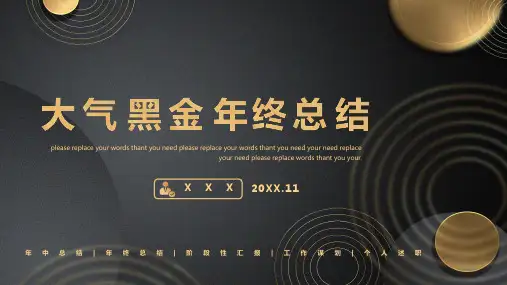 大气黑金商务风年终总结述职通用PPT模板