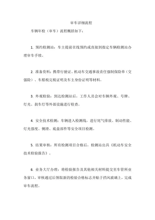 审车详细流程