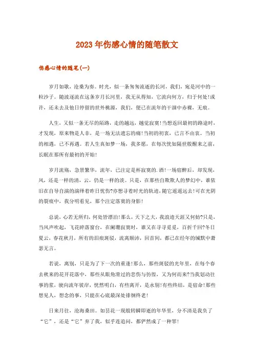 2023年文学_伤感心情的随笔散文