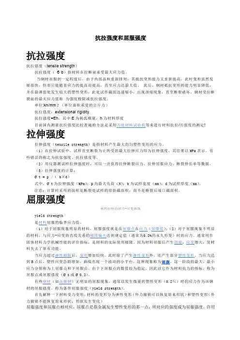 抗拉强度和屈服强度