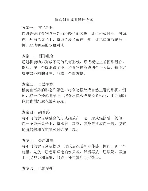 膳食创意摆盘设计方案