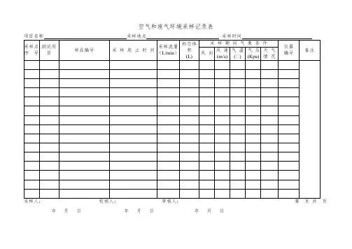 环境监测-空气和废气环境采样记录表
