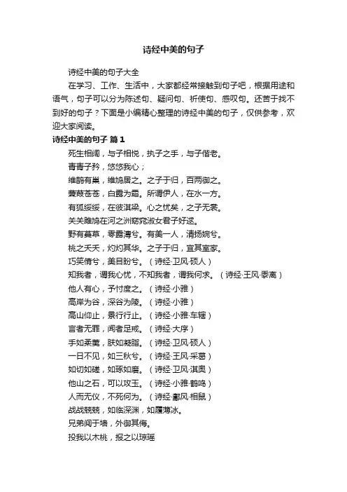 诗经中美的句子大全