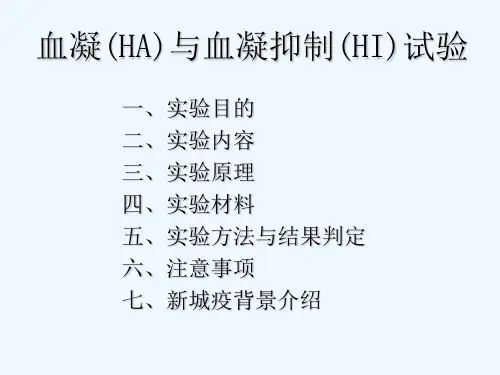 血凝与血凝抑制实验 PPT