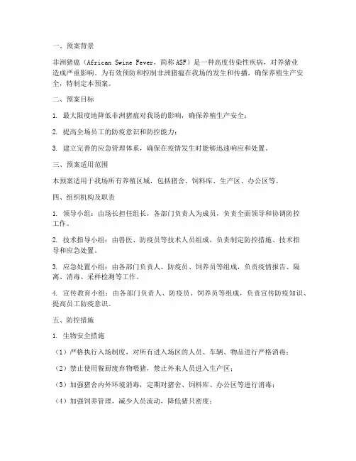 猪场非瘟防控紧急预案