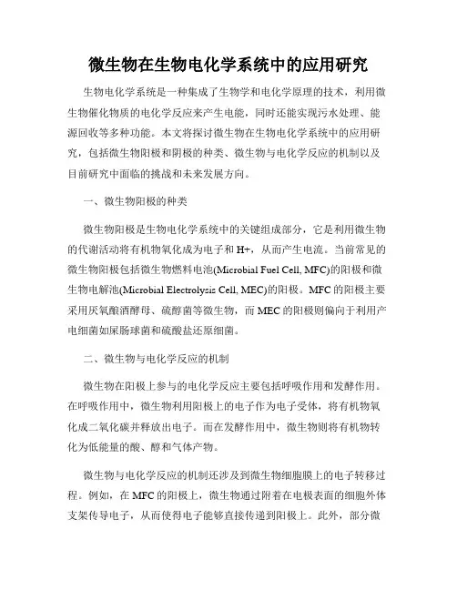 微生物在生物电化学系统中的应用研究