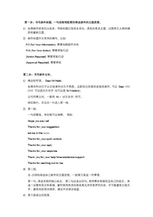 英文邮件写作技巧与范文
