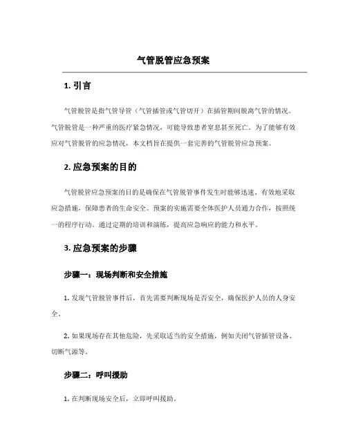 气管脱管应急预案