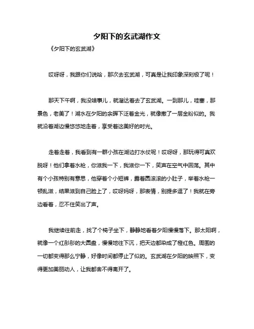 夕阳下的玄武湖作文