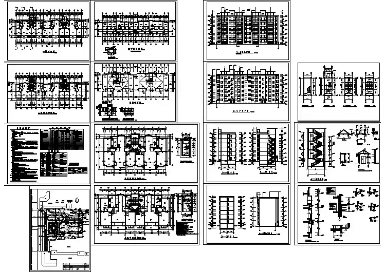 3023平米对称户型住宅建筑设计施工图