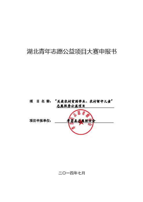 志愿服务队项目申报书