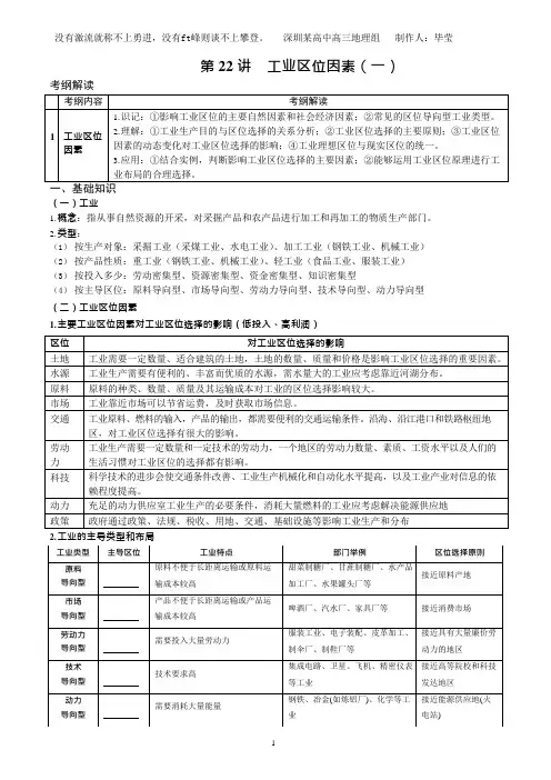 (完整版)工业区位因素(含答案)(可编辑修改word版)