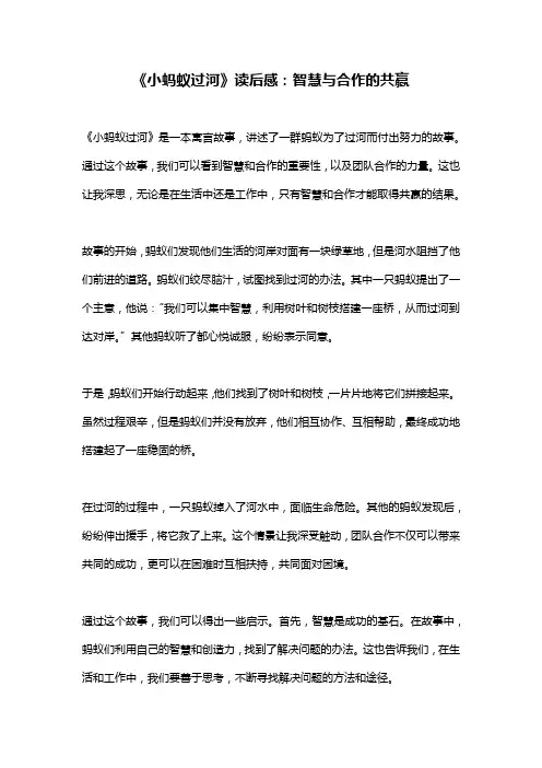 《小蚂蚁过河》读后感：智慧与合作的共赢