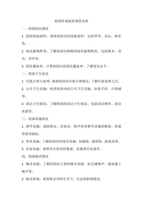 校园环境现状调查内容
