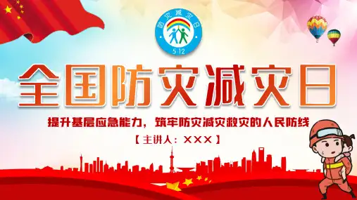 小学初中512全国防灾减灾日主题班会ppt课件