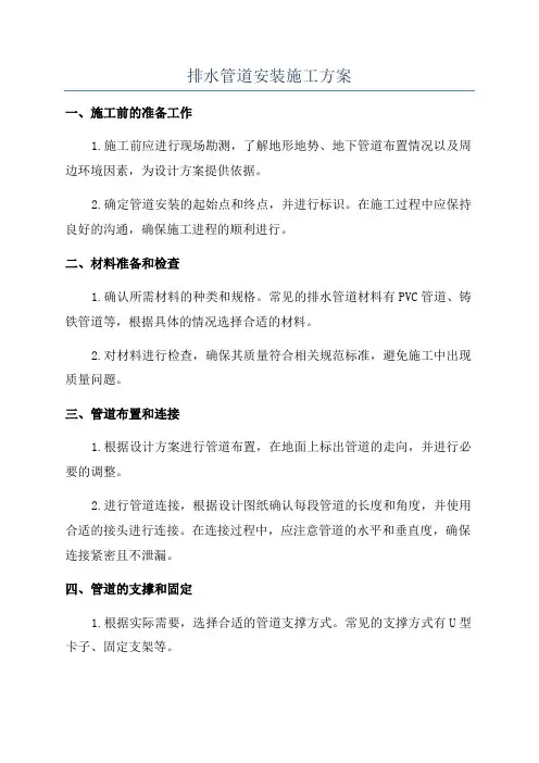 排水管道安装施工方案