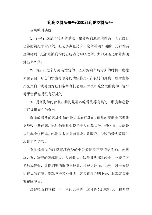 狗狗吃骨头好吗你家狗狗爱吃骨头吗
