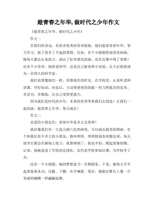 趁青春之年华,做时代之少年作文