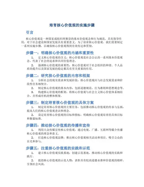 培育核心价值观的实施步骤
