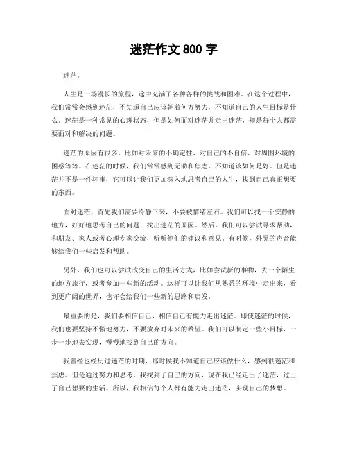 迷茫作文800字