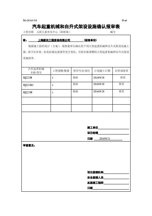 汽车吊报审