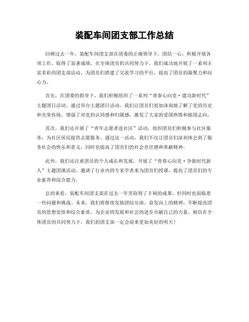 装配车间团支部工作总结