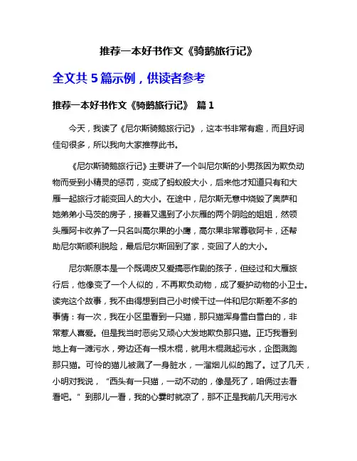 推荐一本好书作文《骑鹅旅行记》