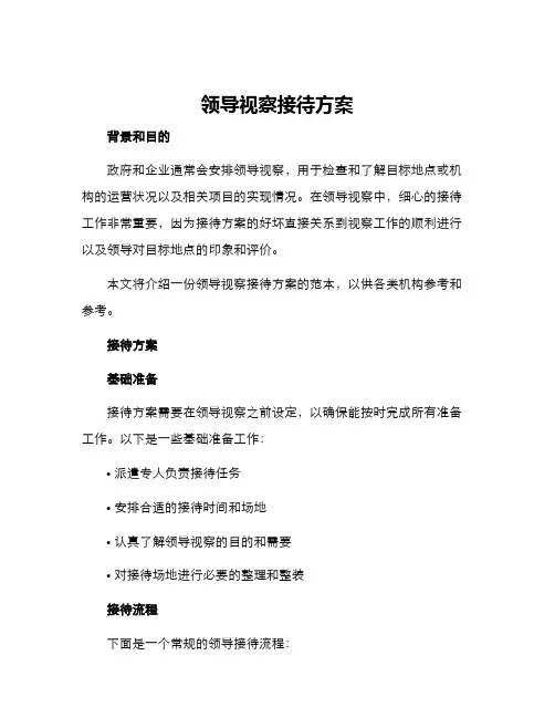 领导视察接待方案