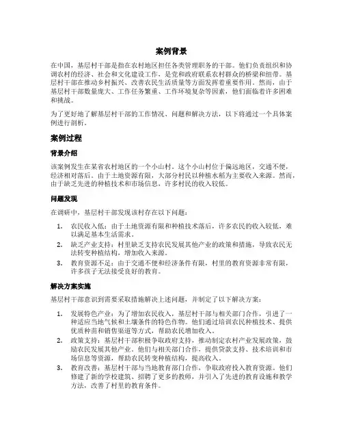 基层村干部典型案例剖析