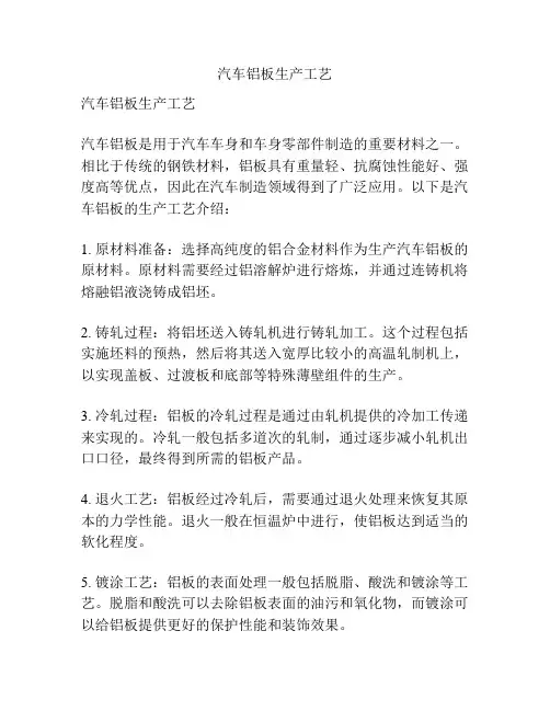 汽车铝板生产工艺
