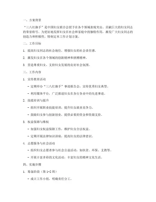 三八红旗手工作计划方案