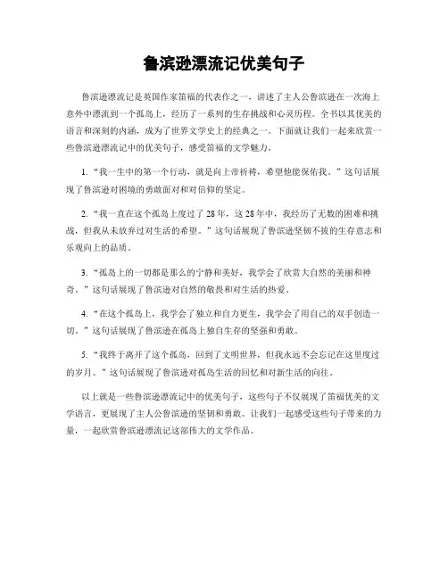 鲁滨逊漂流记优美句子